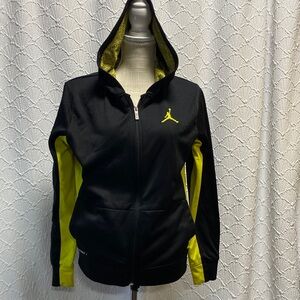Jordan size XL Black Hoodie therma fit with Yellow Jumpman Logo layers casual‎